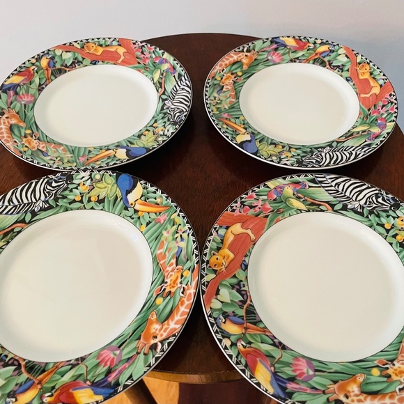Sakura 'Magic Jungle' decorative plates, Vintage Animal Dessert/saucer plates - Picture 1 of 9